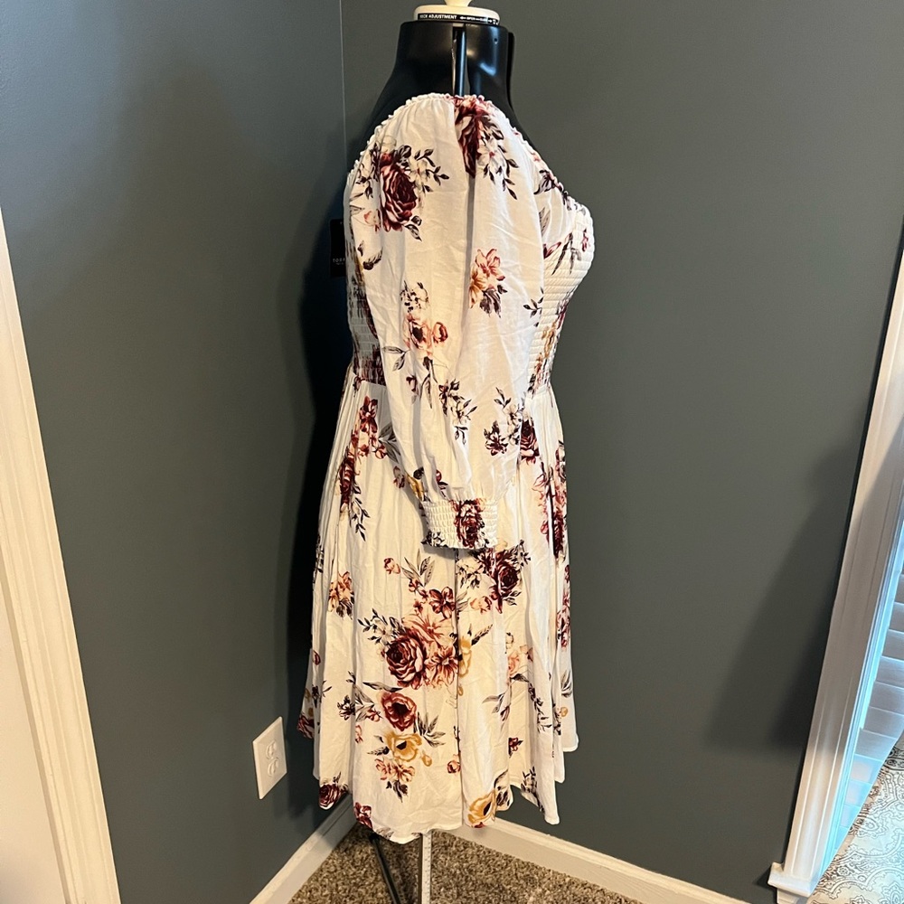 Torrid Cream and Red Floral Dress - Picture 8 of 14